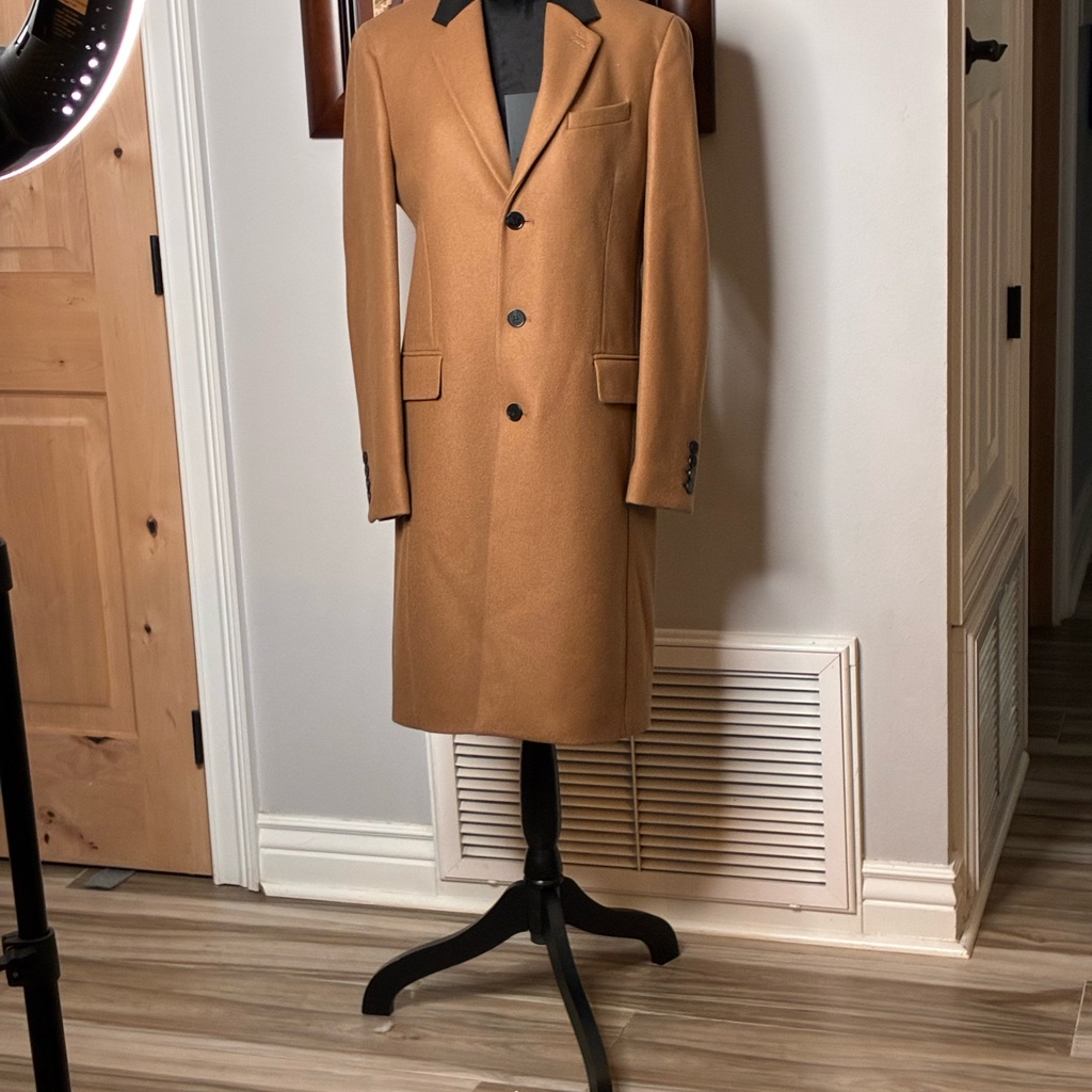 The Kooples Camel Wool Coat With Leather Collar